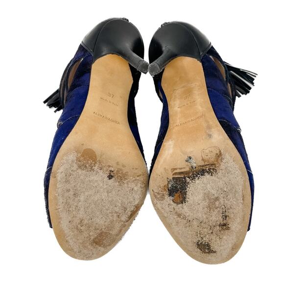 Alexa Wagner Heidi Pony Hair Cage Tassel Zip Stiletto Booties Sandals 37 / US 7 - Picture 7 of 16